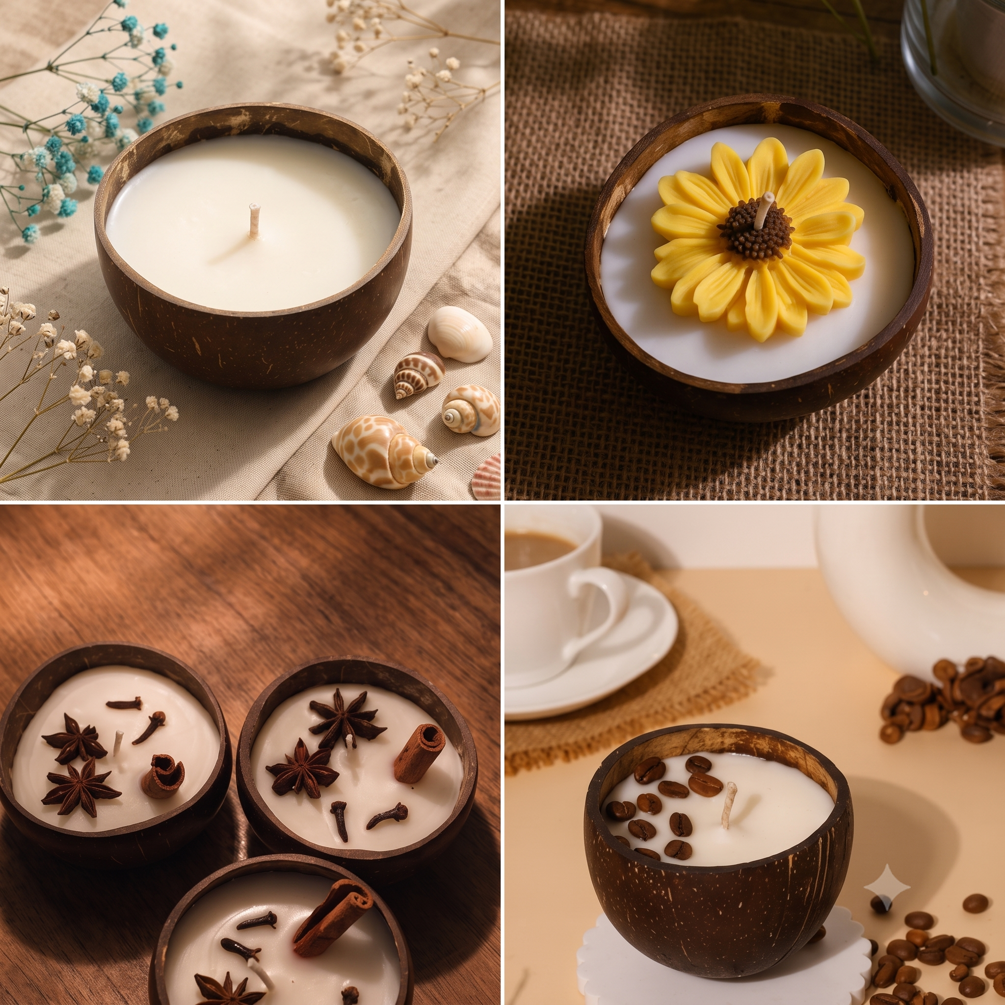 Coconut Candle — Soy Wax in Natural Shell