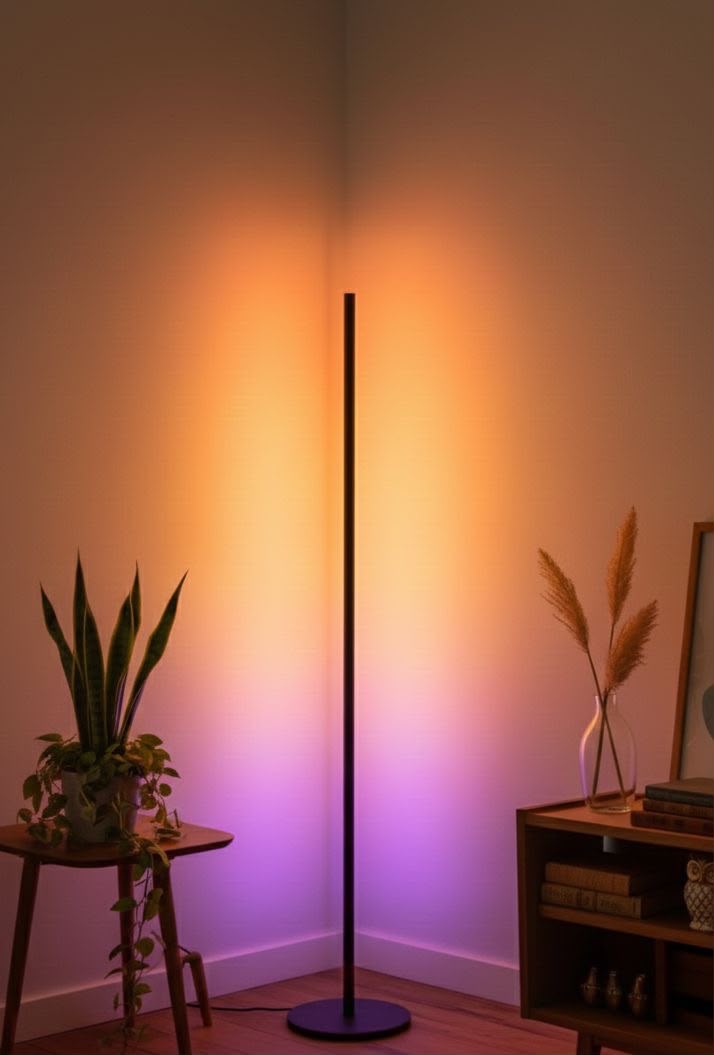 RGB Corner Floor Lamp with Remote & App Control